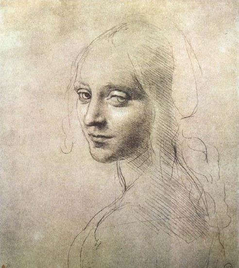 LEONARDO da Vinci Head of a girl France oil painting art
